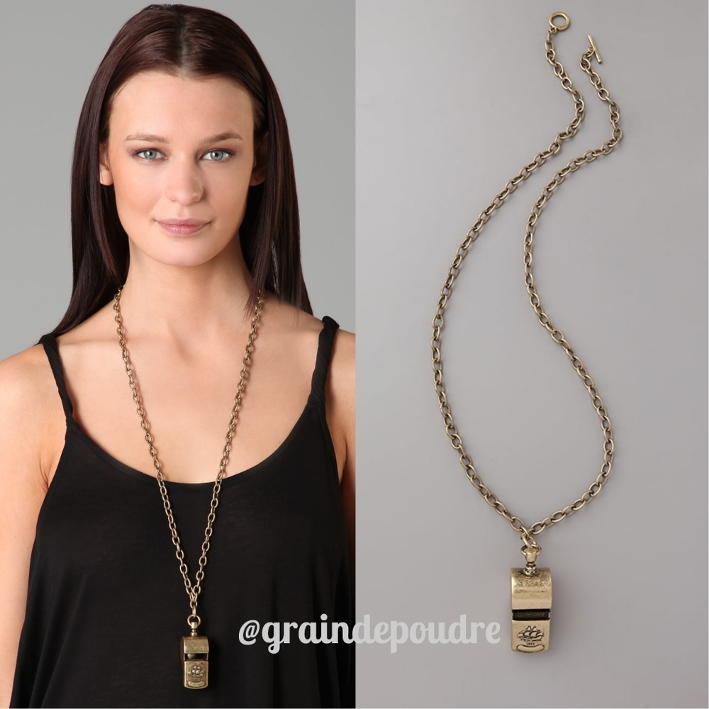 Rare! Madewell Maiden Voyage Brass Whistle Long Necklace